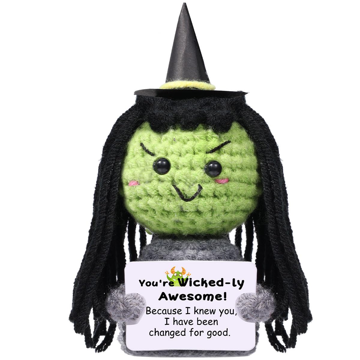 AICase Wicked Dolls Elphaba crochet figure, a cozy keepsake for fans.