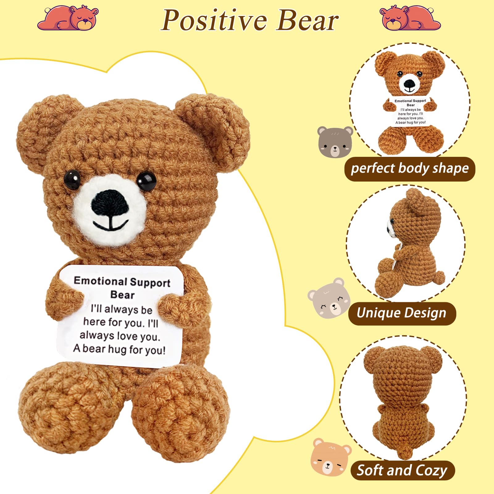 AicooFest positive bear plush providing comforting companionship and softness.