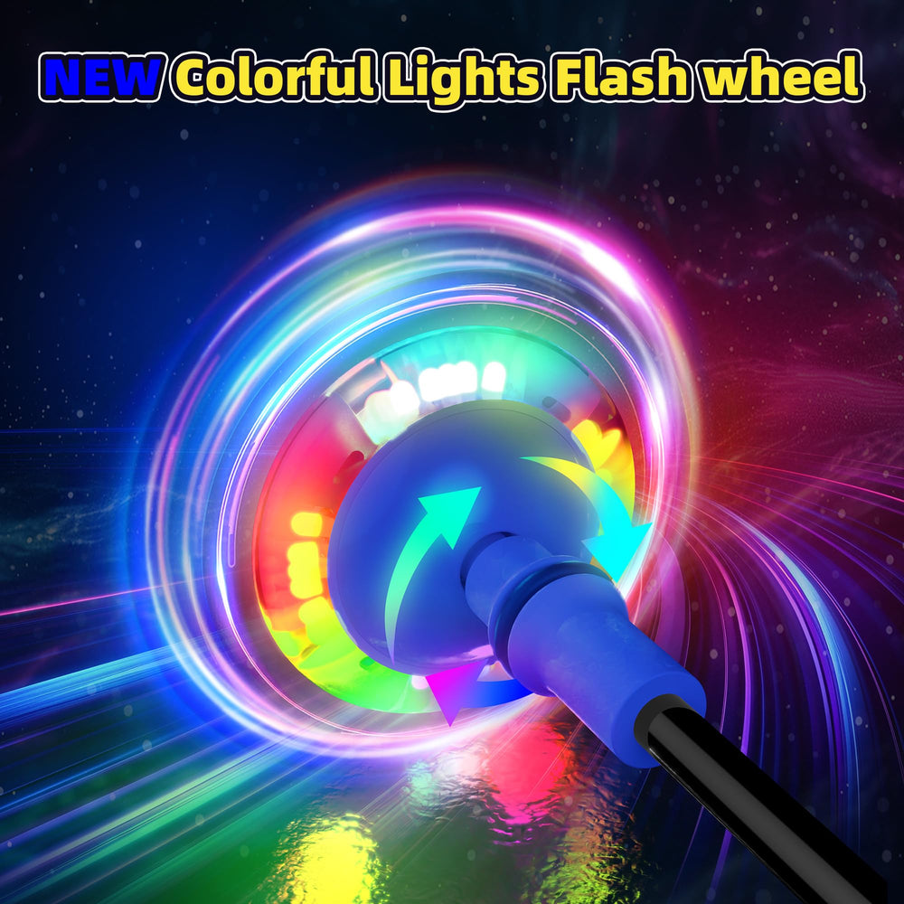 Aidabli blue flash wheel light-up feature enhances visual appeal during play.