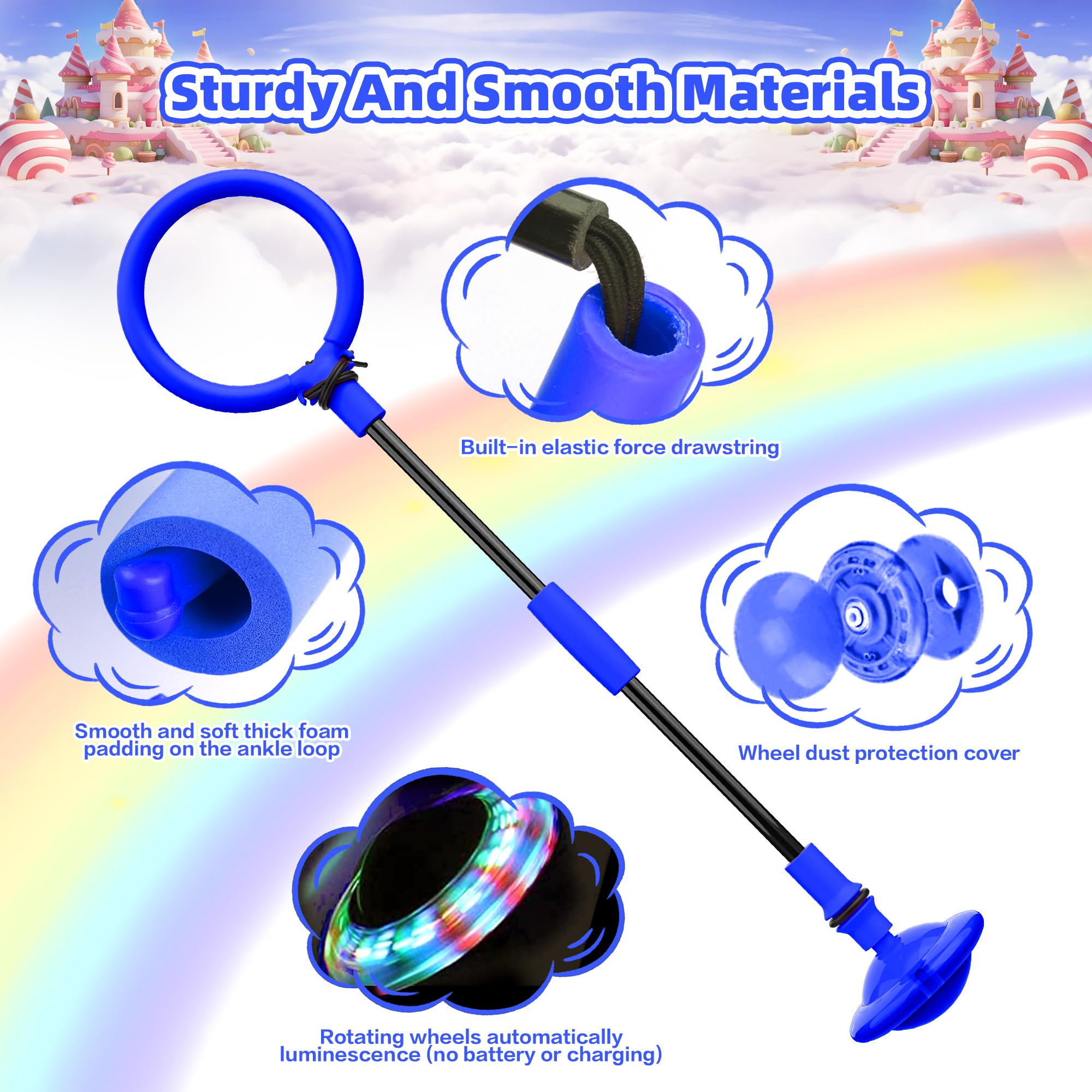 Aidabli child using ankle skip ball demonstrates easy, fun activity.