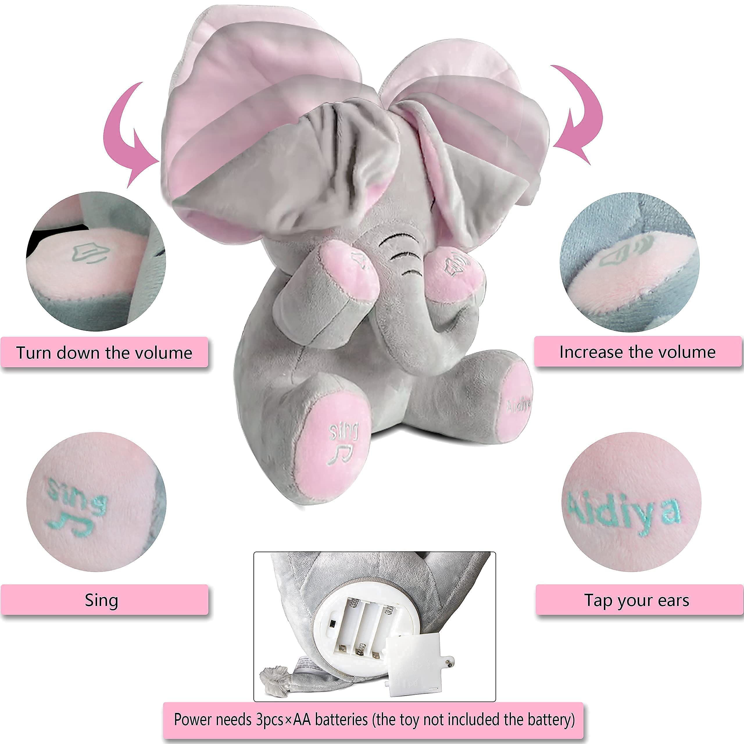 Aidiya Elephant safety-tested baby toy with child-safe materials