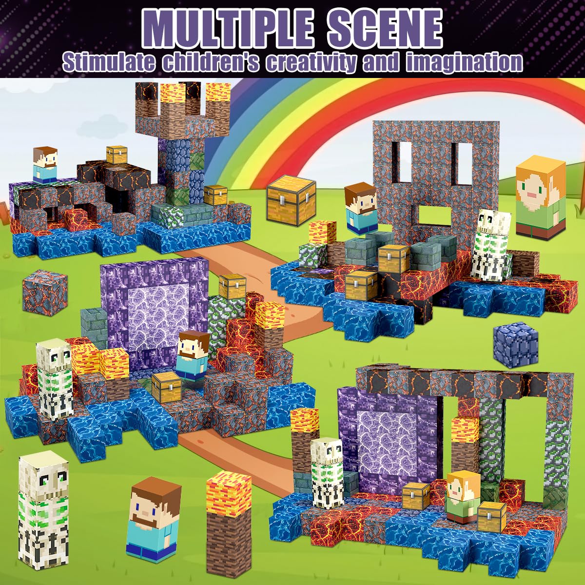 AIDYVOI 213-piece magnetic blocks set classroom-activity ideal for group sessions and hands-on learning.