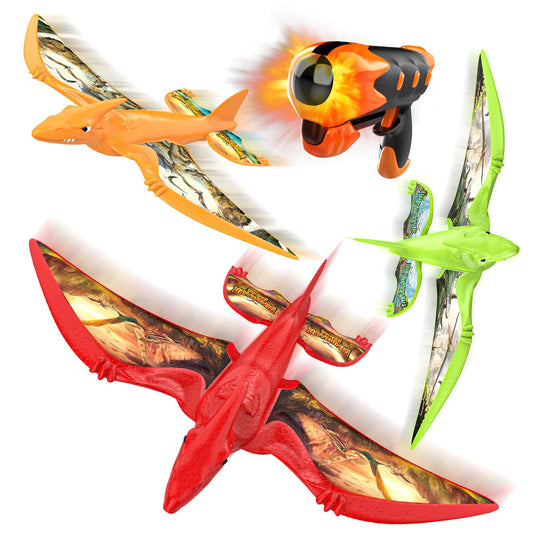 Aiencsai dinosaur airplane glider foam in bright colors for outdoor play.