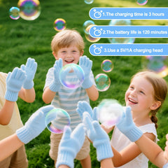AIERSA Colorful Bubble Machine with Lights emitting rainbow glow during bubbles