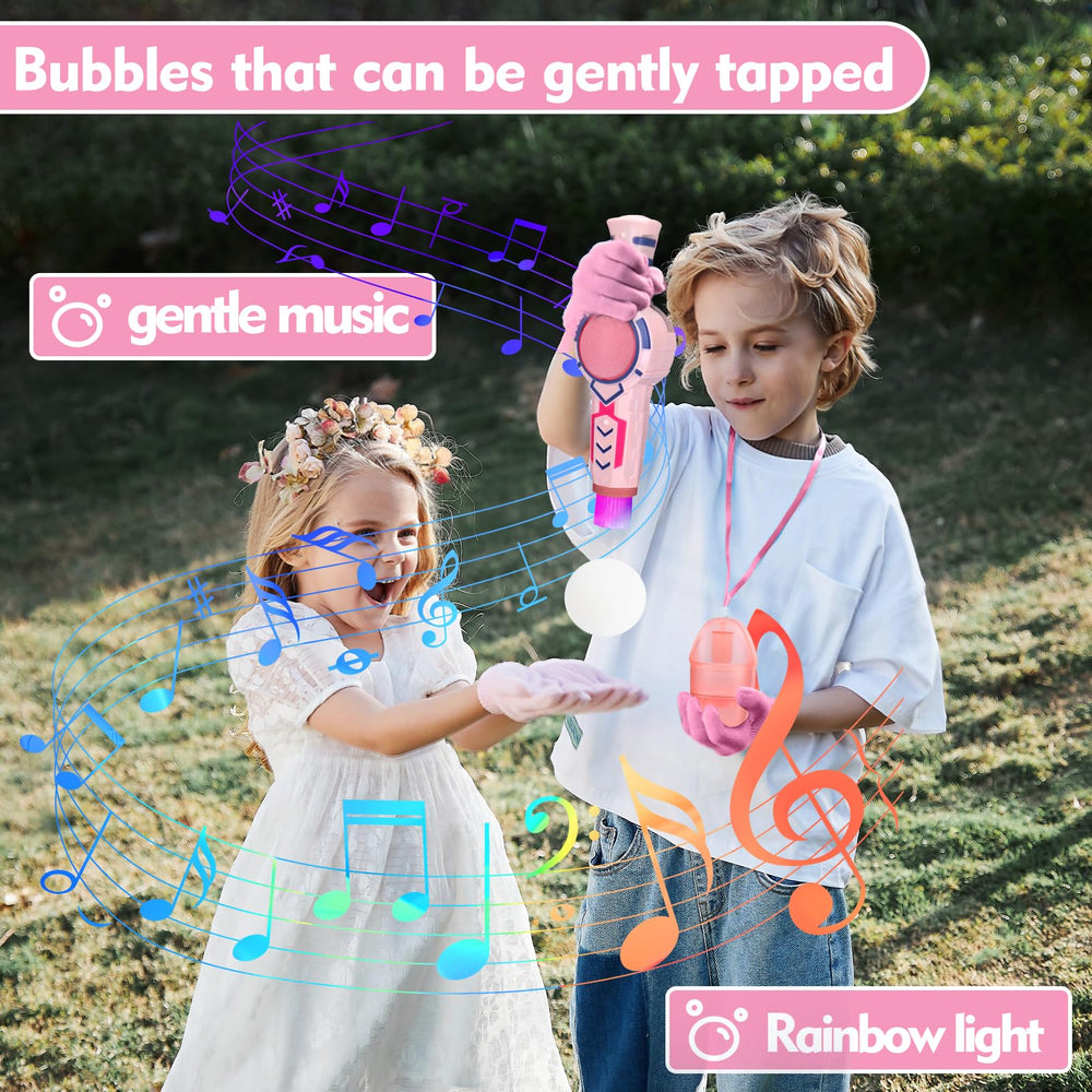 Elastic bubble fog wand shown close-up highlighting durable plastic and kid-friendly design.