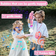 Elastic bubble fog wand shown close-up highlighting durable plastic and kid-friendly design.