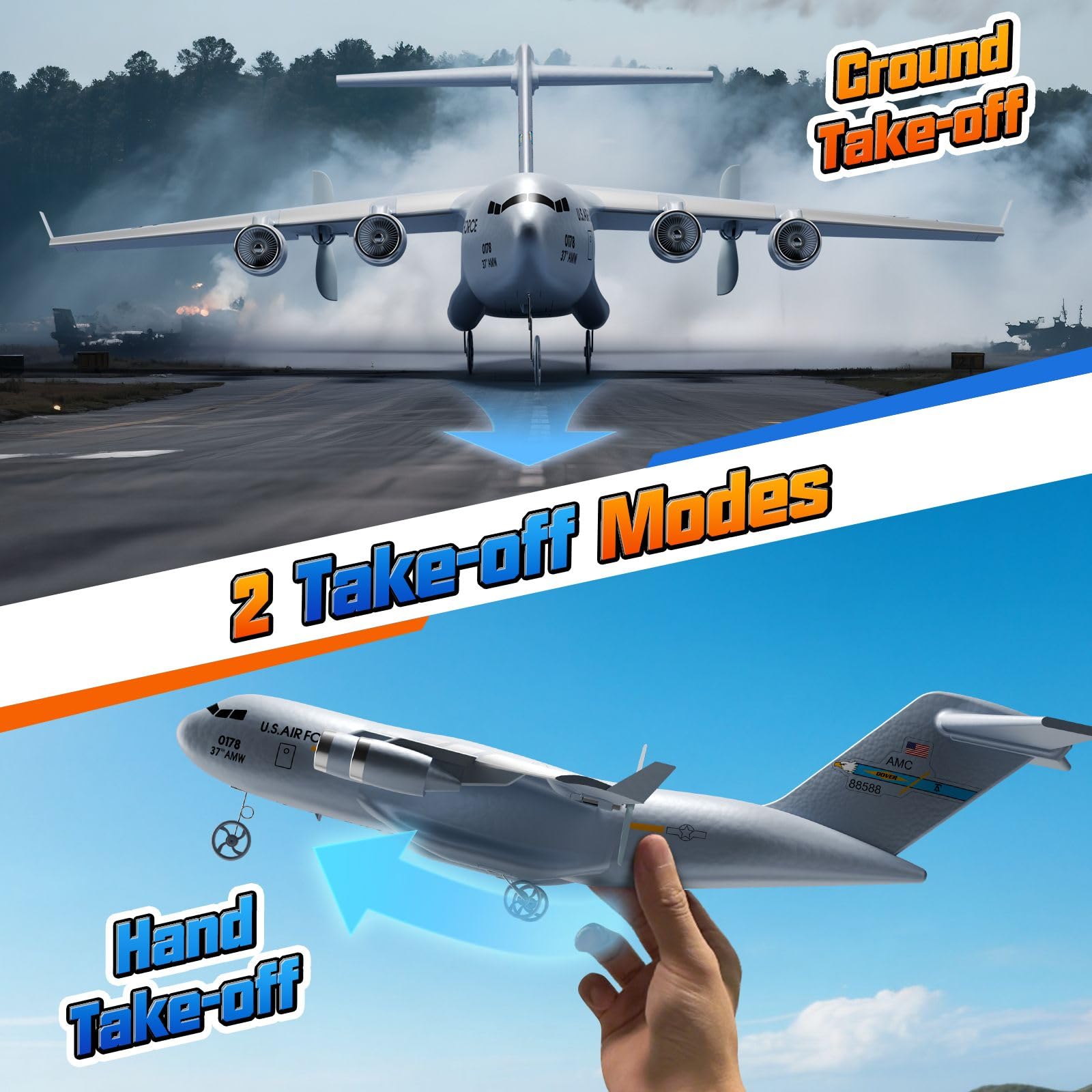 AIGIMU RC plane crafted from durable EPP foam resists bumps.
