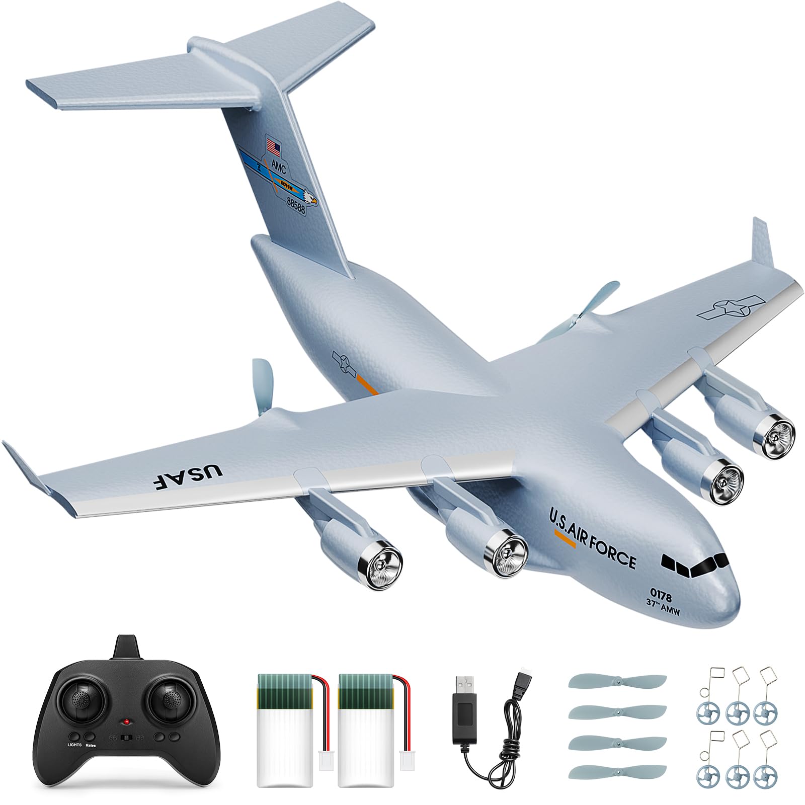 AIGIMU RC airplane Globemaster III with detailed scale design for immersive flights.