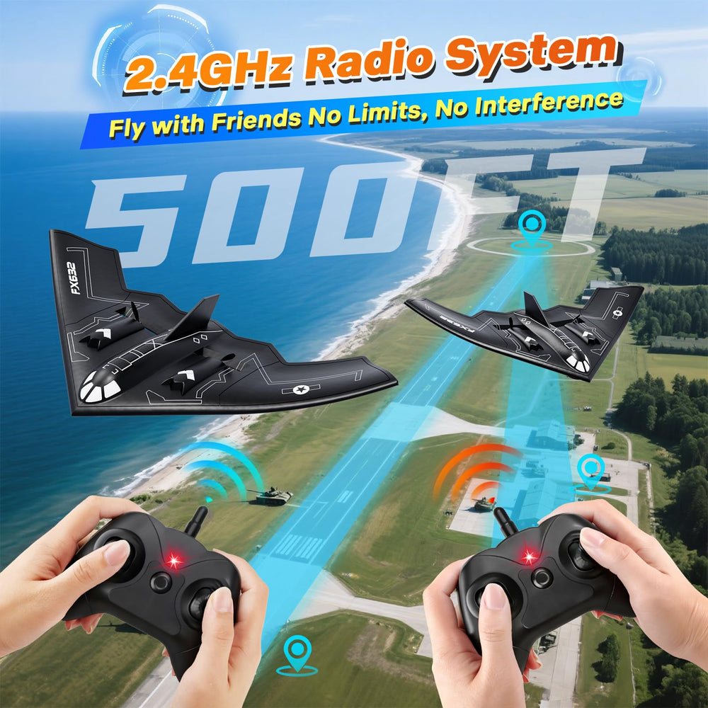 AIGIMU RC Airplane 2.4GHz radio delivers stable control up to 500 ft.