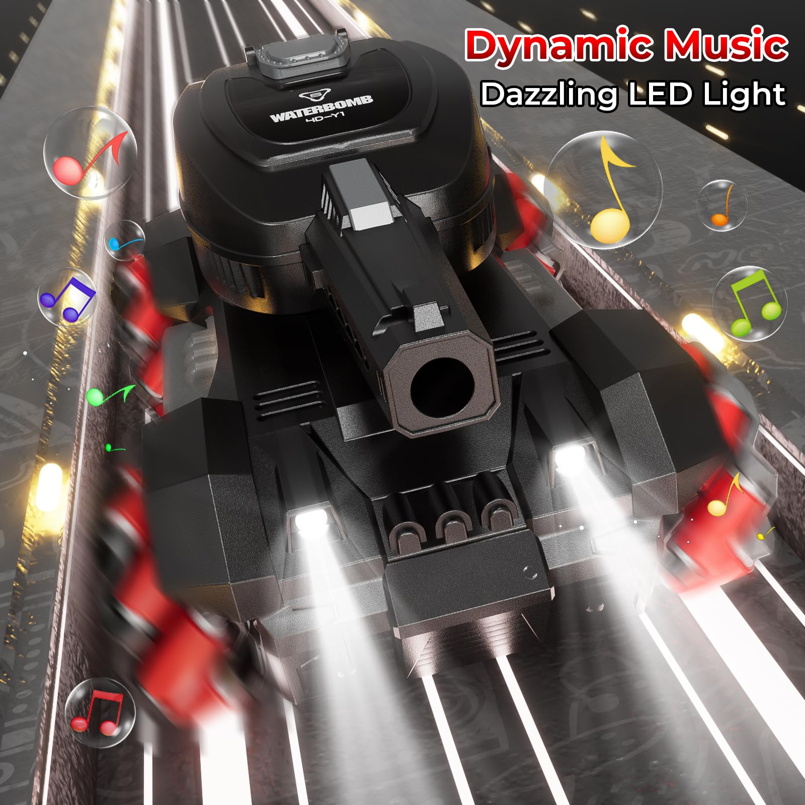 AIGIMU RC Tank durable ABS chassis withstands bumps during battles