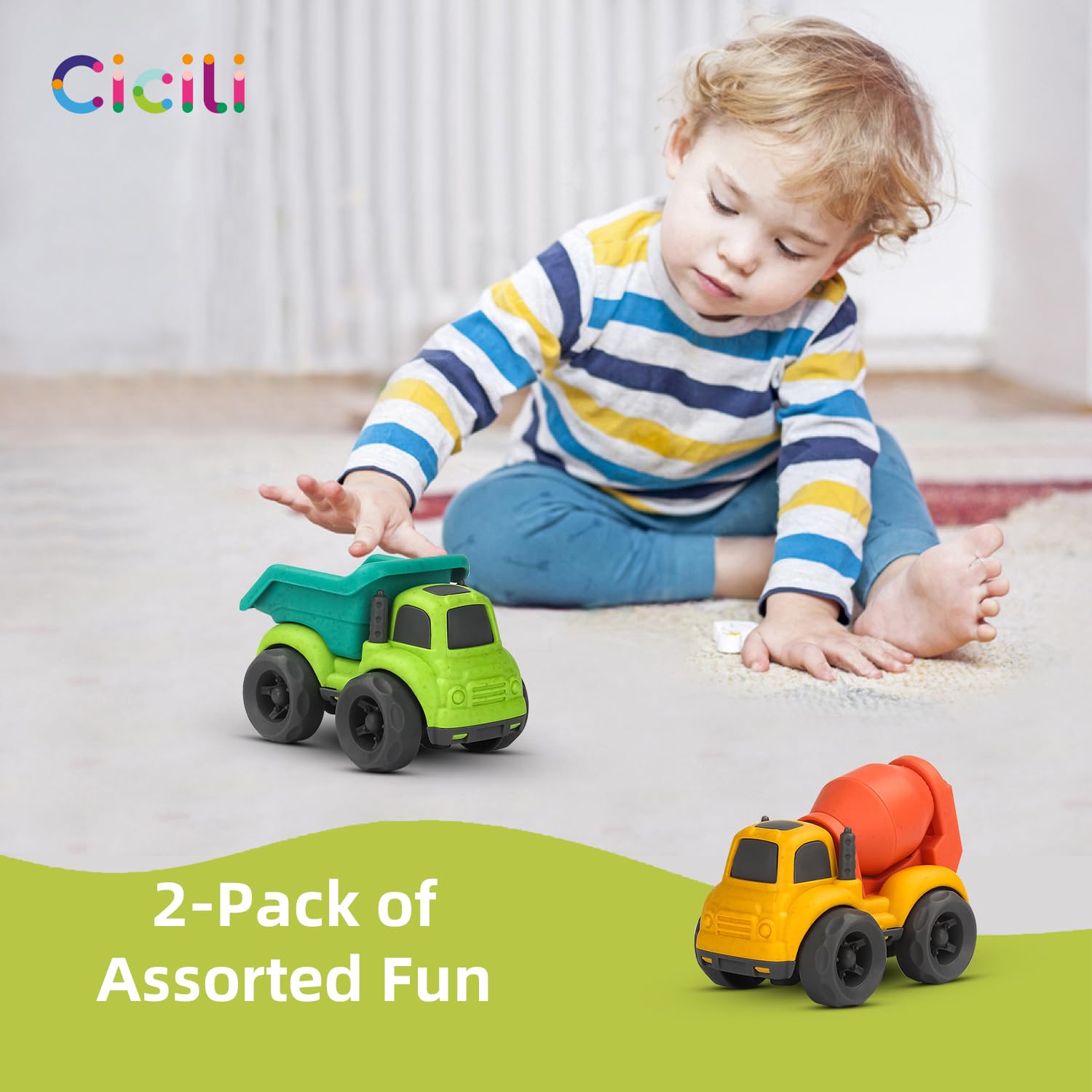 Aigitoy toddler hand grip truck encourages fine motor skills during indoor and outdoor play.