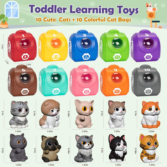 Aigybobo 20-piece cat toy set boosts counting and sorting activities.
