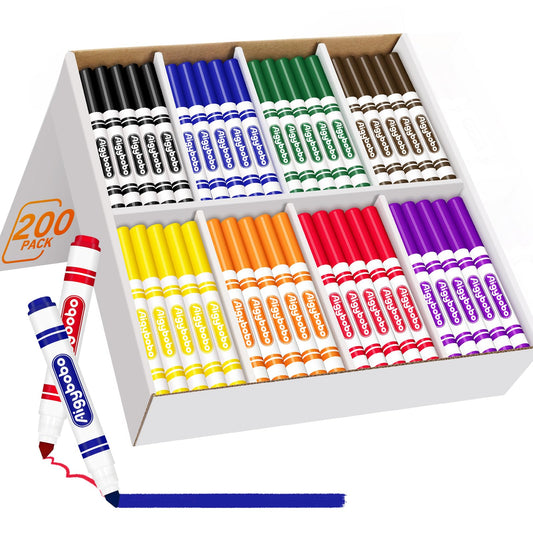 Aigybobo 200-count washable markers bulk for classroom use and group projects