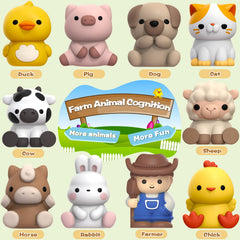 Aigybobo cat, dog, duck, and rabbit figures support sensory play and motor skills