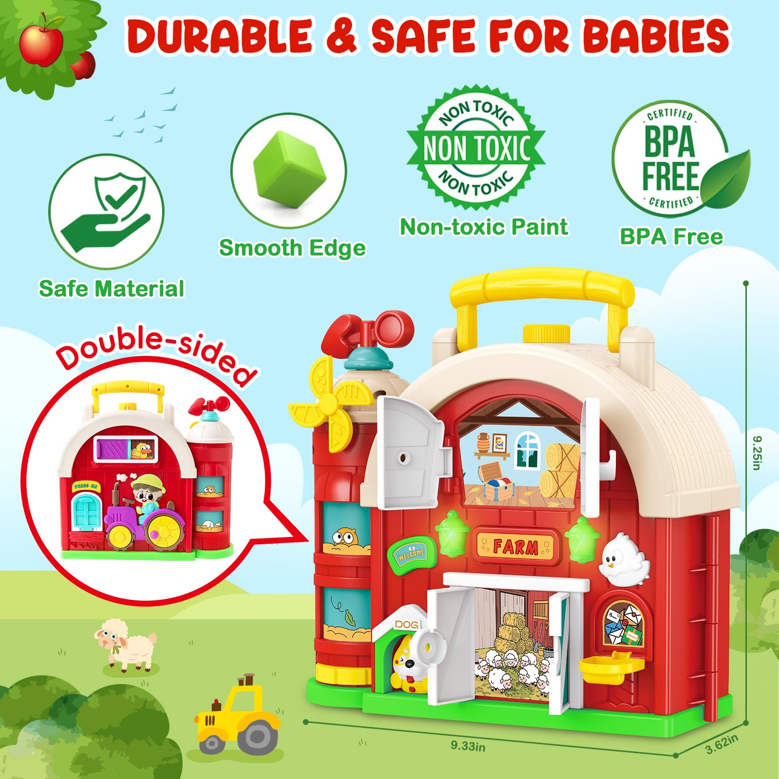 Aigybobo durable ABS construction ensures safe, easy cleanup play.