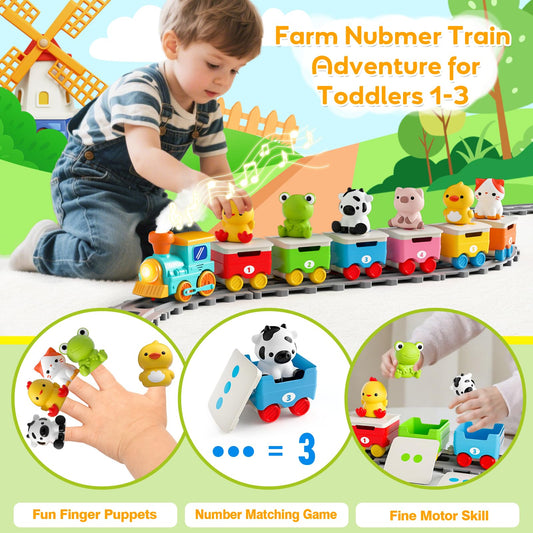 Aigybobo farm barns with numbers for color and number matching play