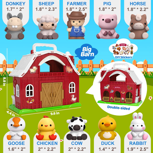Aigybobo farmer figure inside the barn for imaginative role-play.