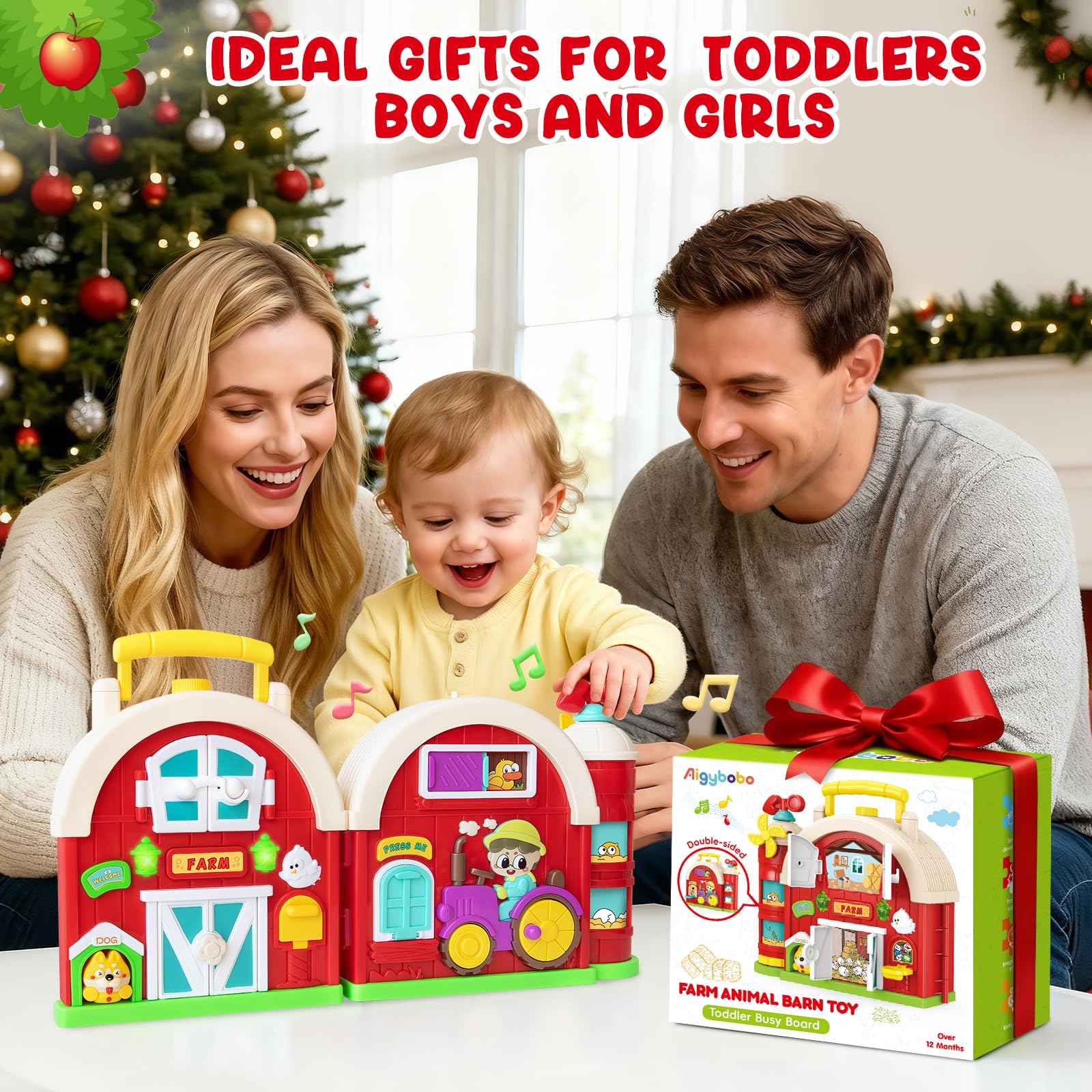 Aigybobo gift ready farm busy board suits Christmas or birthday gifting.