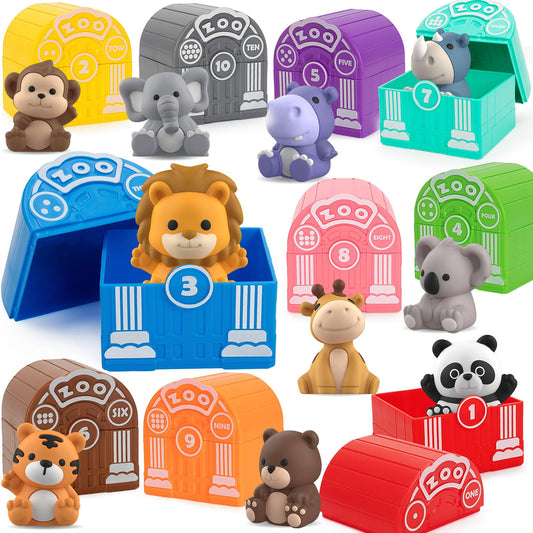 Aigybobo safari animals toy set, colorful 20-piece collection for toddler learning