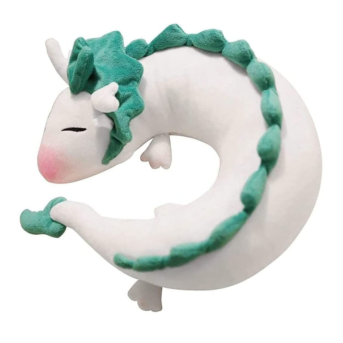 AIHANCH anime neck pillow white dragon front view for cozy travel support