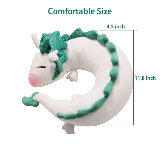 AIHANCH white dragon neck pillow side view ideal for long trips and comfort