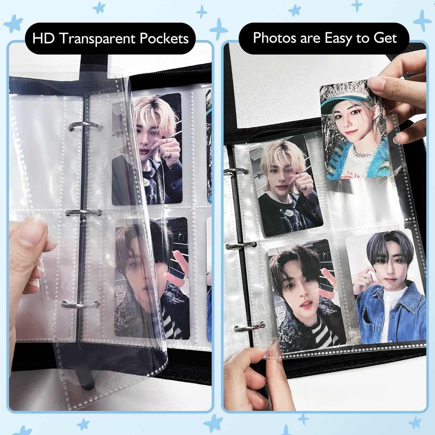 AiHdcy photocard binder waterproof leather protects Stray SKZ cards daily