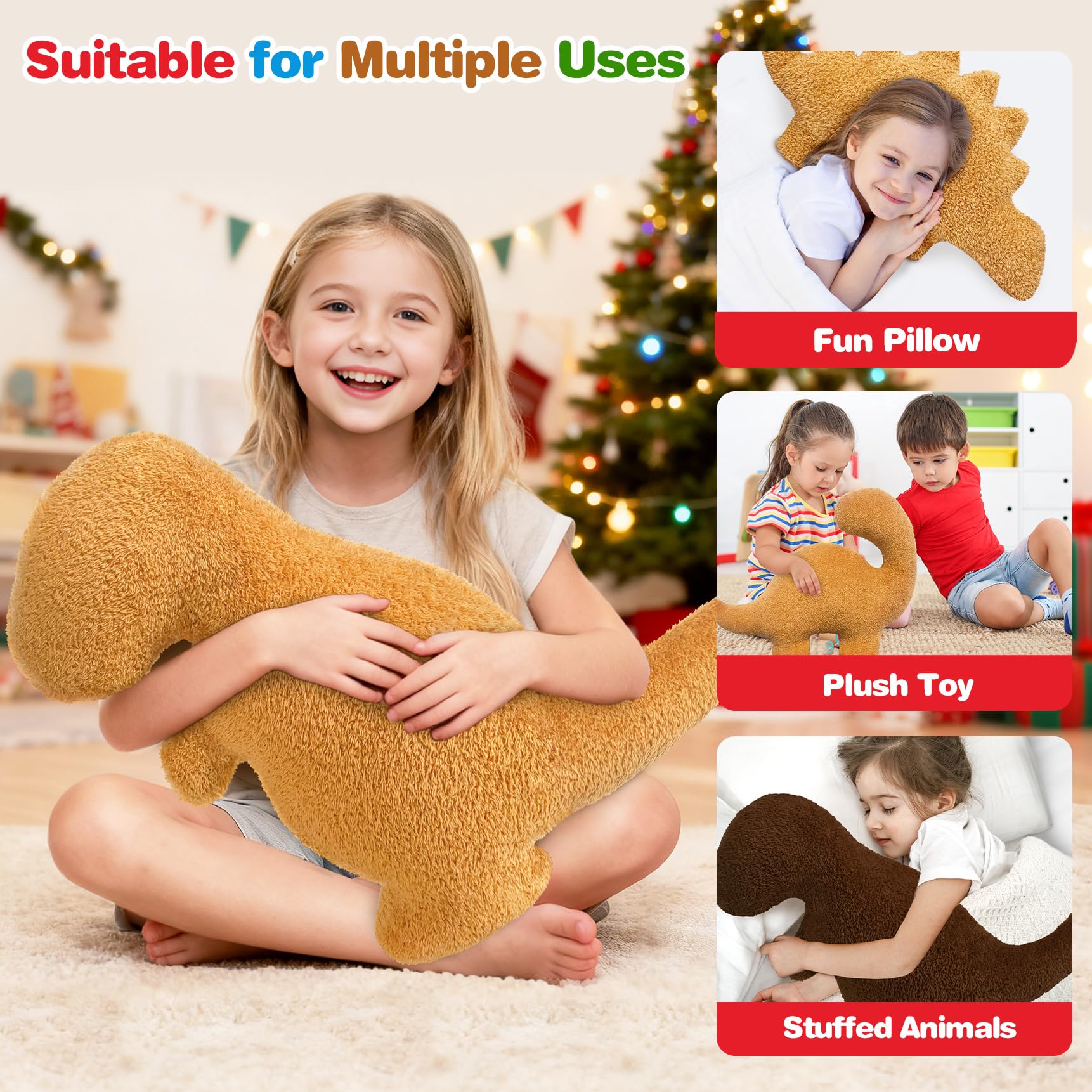 Aiideals dino nugget pillow premium PP cotton for durable fluff