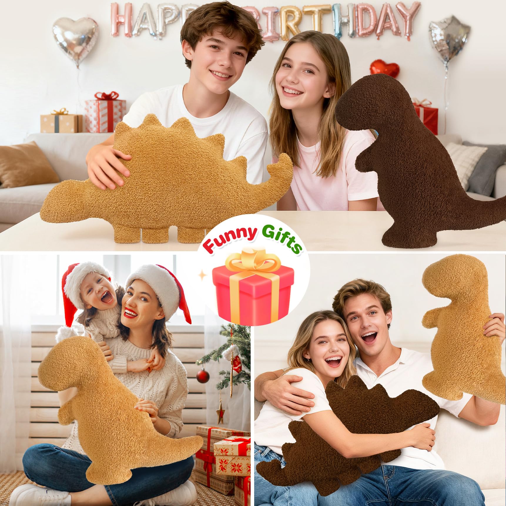 Aiideals dino nugget pillow puff-up reveal after opening