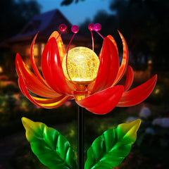 AIINY solar lotus windmill pathway light providing warm path illumination