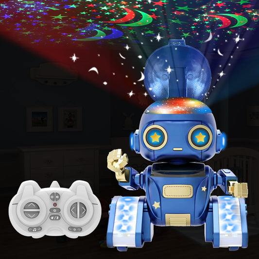Aikmi robot toy with projector night light enhances bedtime ambience for kids