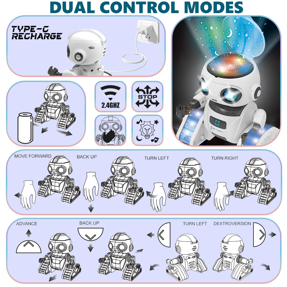 Aikmi robot is rechargeable for extended play between charges.