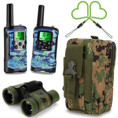 Aikmi kids walkie talkies in use during outdoor play for teamwork