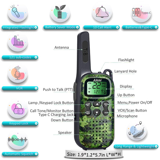 Aikmi kids walkie talkies enable easy outdoor group communication.