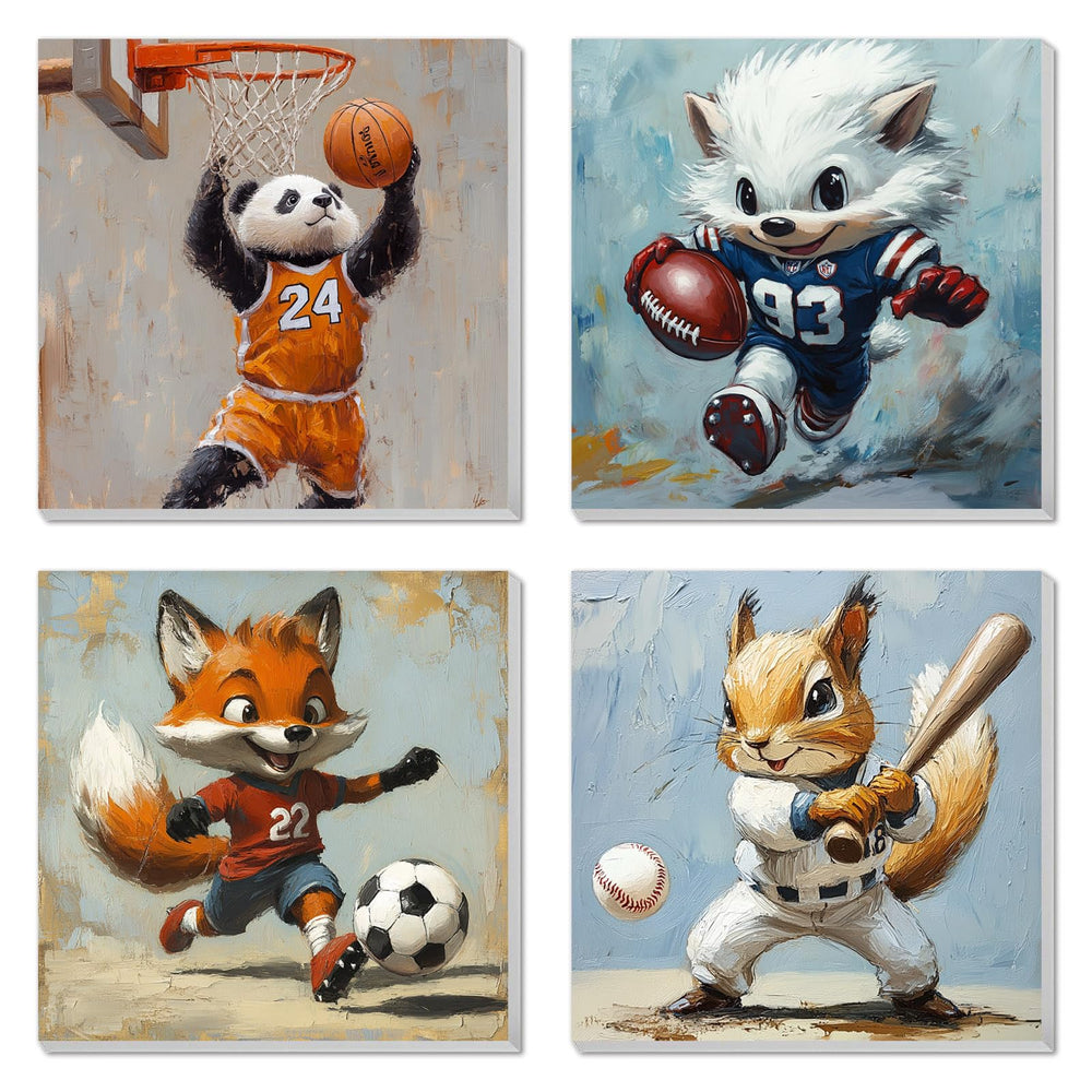 ailibut 4-pack paint by numbers for kids with framed animals canvas for beginner art