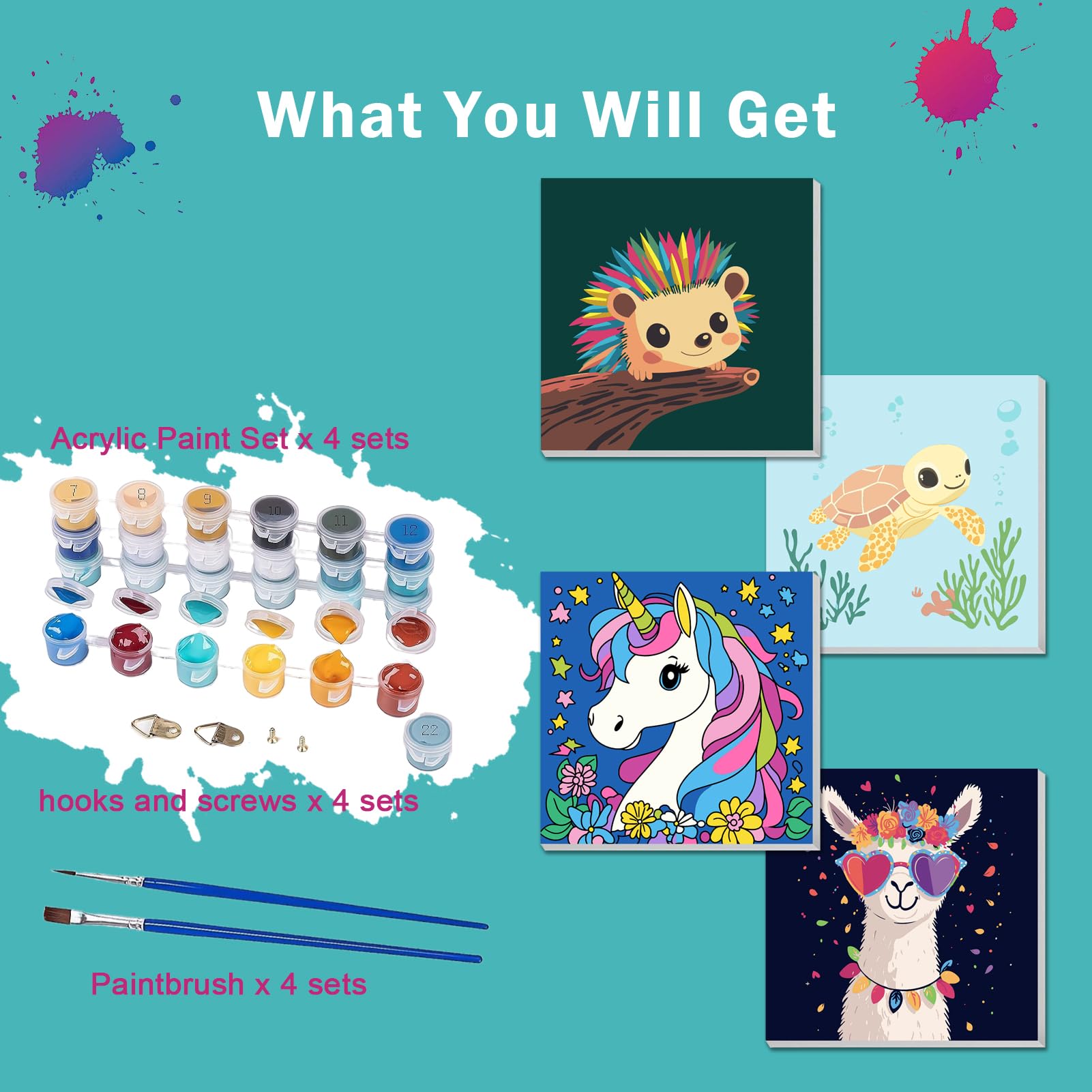 AILIBUT framed canvases for kids animals painting adds a quick display option.
