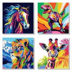 AILIBUT horse paint-by-number on 8x8 canvas for kids boosts creativity