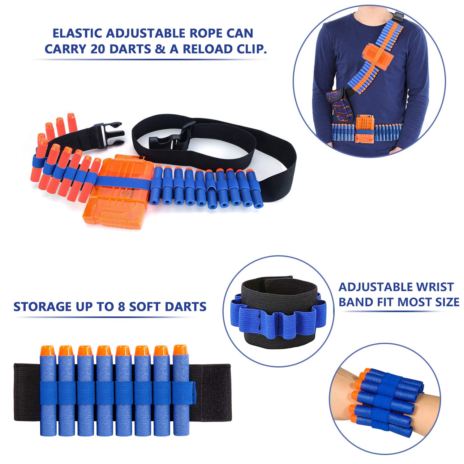 AILUKI kit dart pouch keeps ammo ready for fast access.