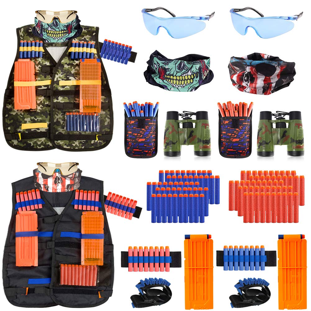AILUKI Kids Tactical Vest Kit with Nerf darts refills for extended battles.