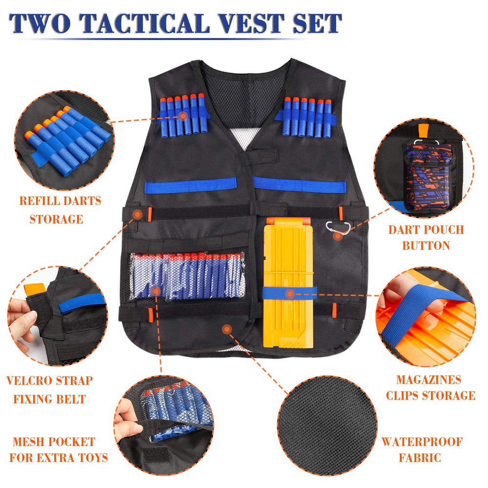 AILUKI vest kit reload clips for quick reloads during play.
