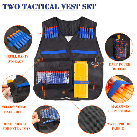 AILUKI vest kit reload clips for quick reloads during play.