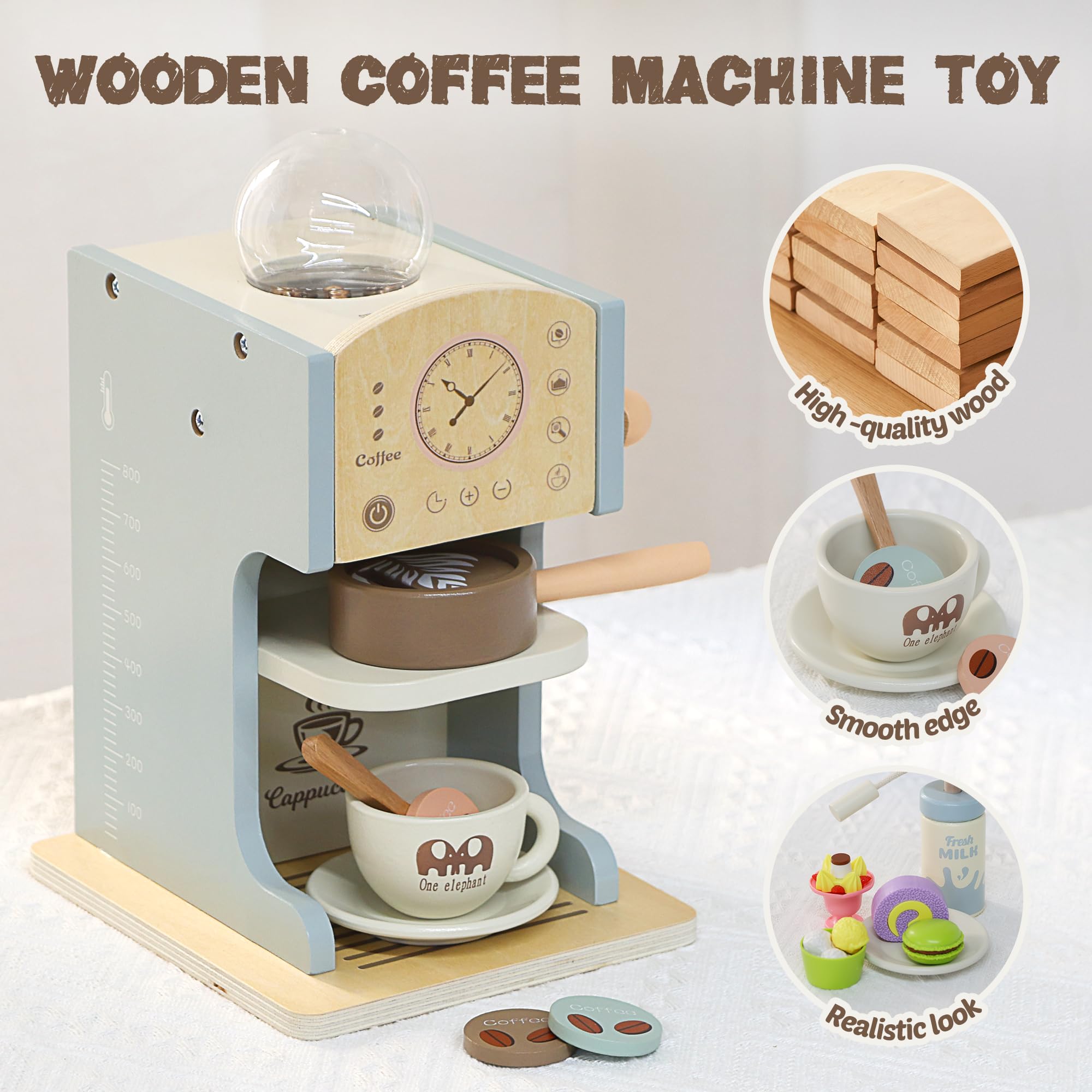 Aimafun coffee cup toy included for complete cafe role-play setups.
