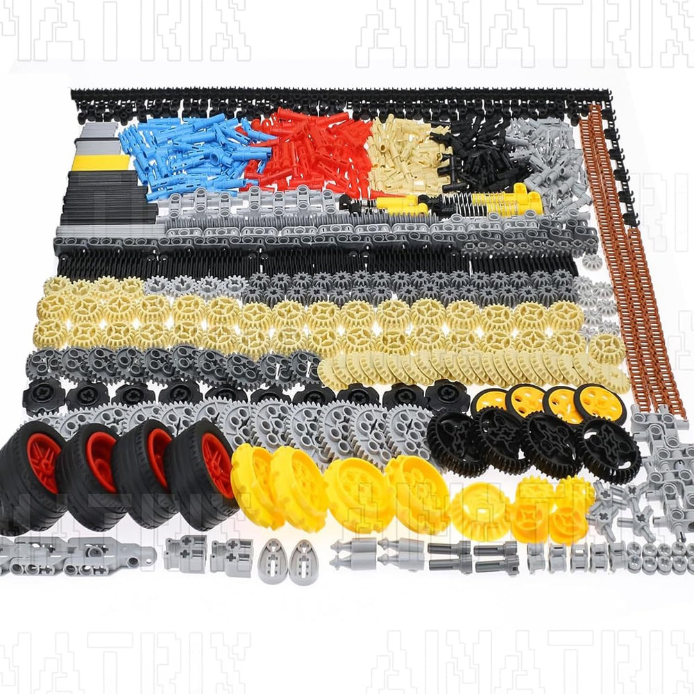 AIMATRIX 899Pcs Technic differentials pack for realistic drivetrain ideas.