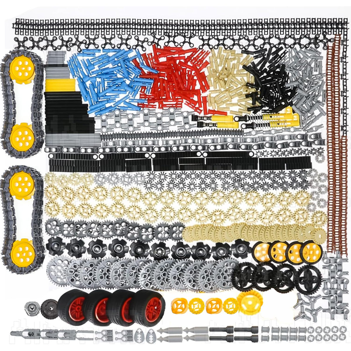 AIMATRIX 899Pcs Technic gears and axles for versatile builds and smooth operation.