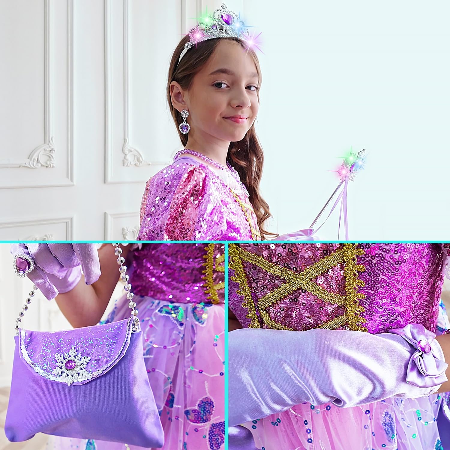 Aimeiar Princess Dress braid bag accessory keeps treasures during adventures.