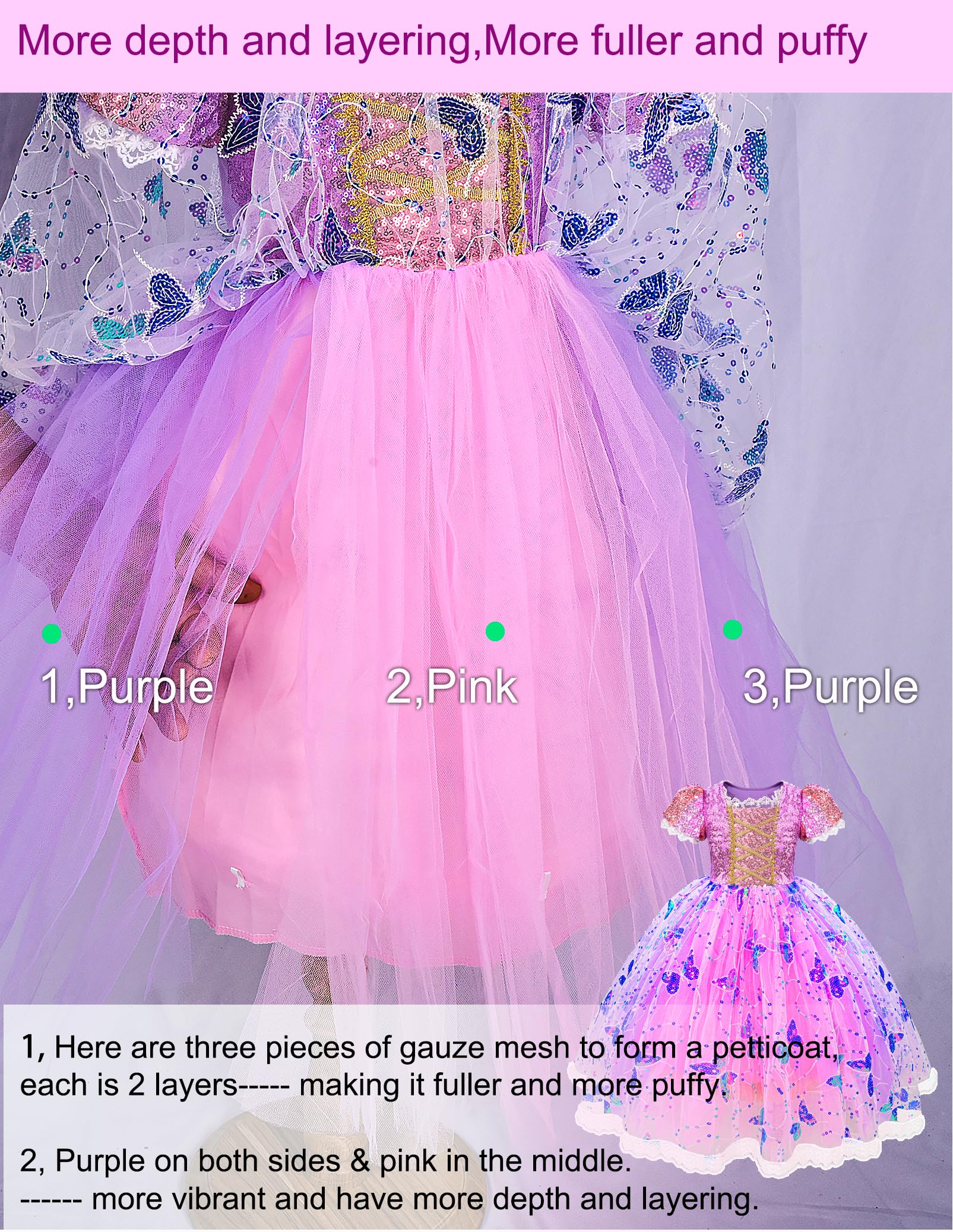 Aimeiar Princess Dress lace collar details add elegance to dress-up moments.