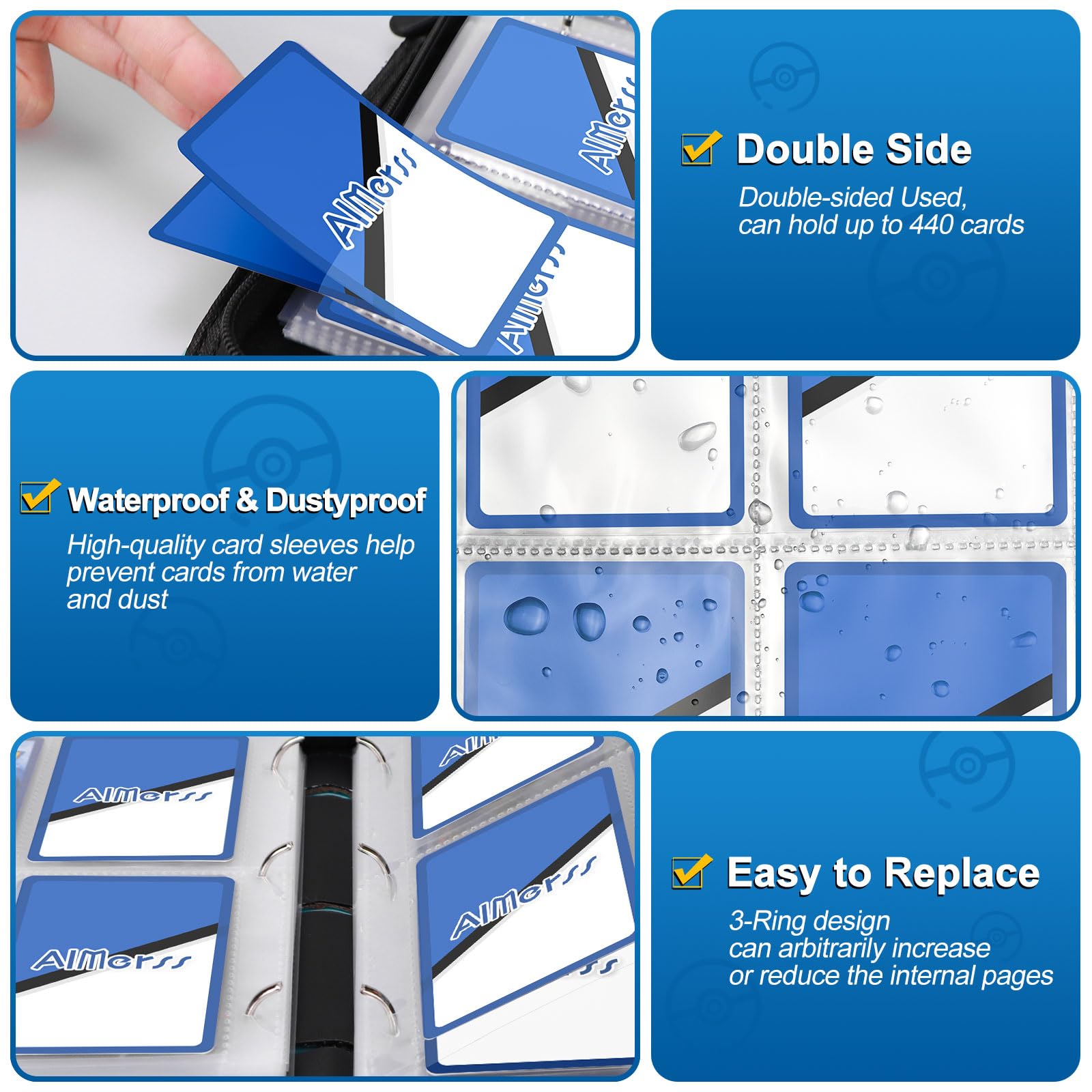 AIMerss waterproof PU and EVA protect cards from dust.