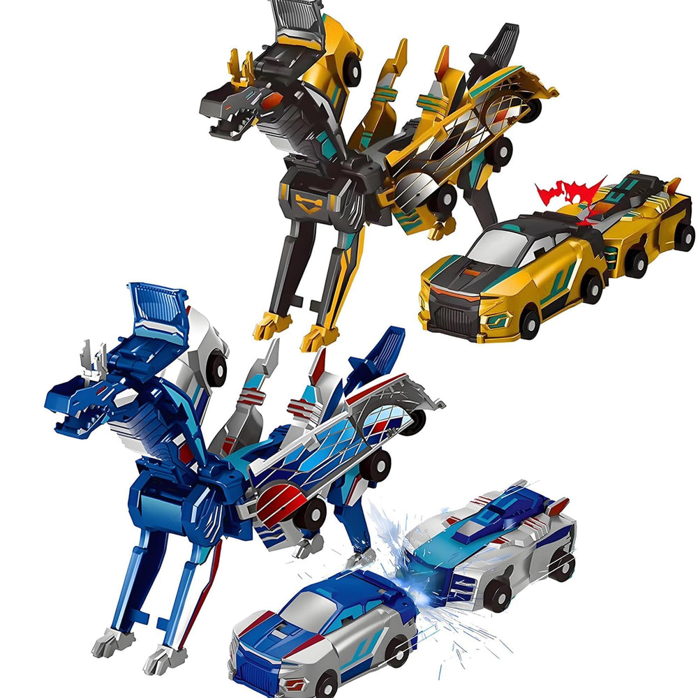 Aimery Collision Transforming Dinosaur Car Toy front view shows magnetic cars ready to transform for imaginative play