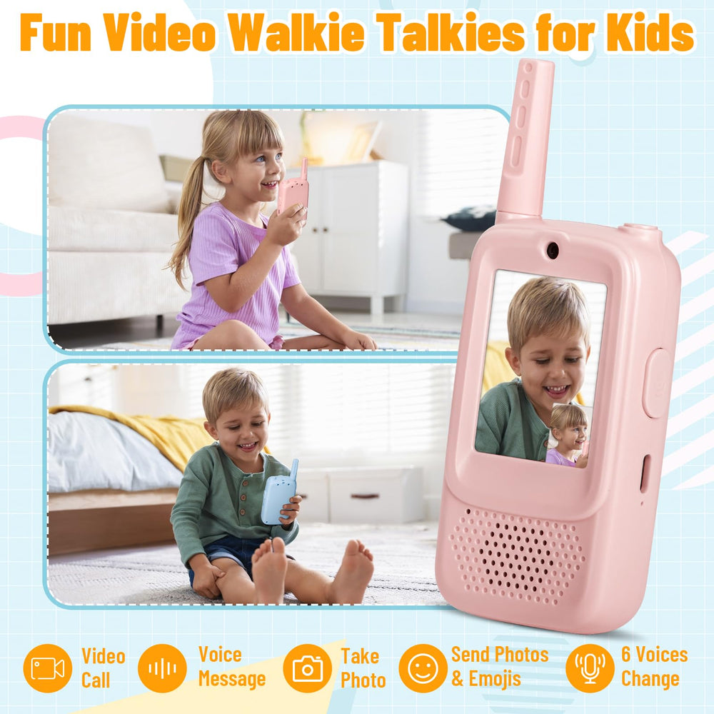 AIMINLRRN kid walkie talkie with video and photos boosts imaginative play.