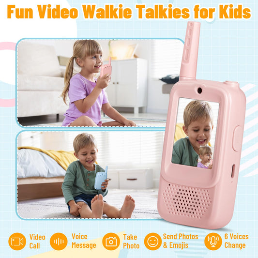 AIMINLRRN kid walkie talkie with video and photos boosts imaginative play.