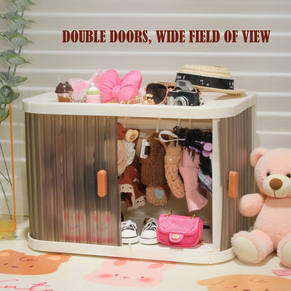 aimpiwt foldable doll wardrobe dust cover protects outfits in storage